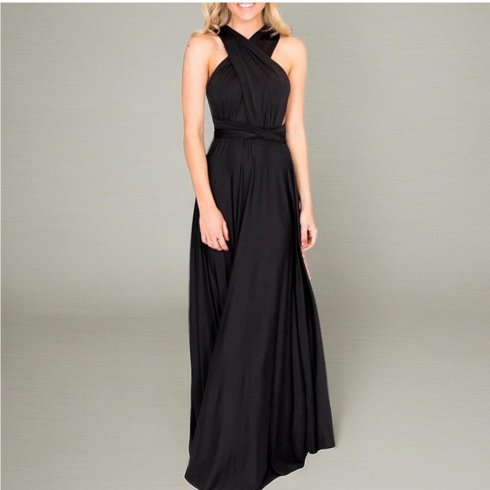 boohoo Multiway Convertible Stretch Wrap Dress